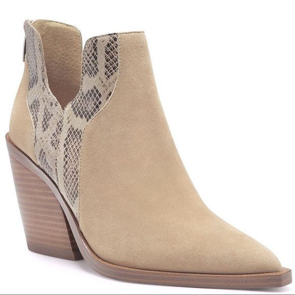 Vince Camuto Shoes - Vince Camuto Gannilla Suede Snake Western Booties